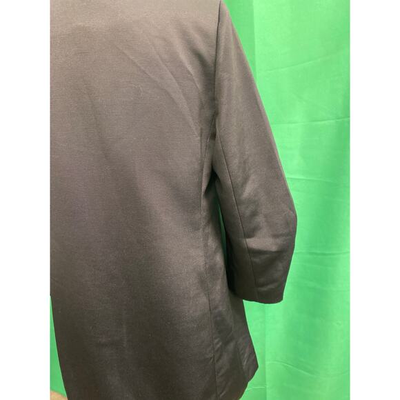 Chico’s black long sleeves, concealed zipper/snap Rose-Print Topper size 0(4-6) - Picture 11 of 15